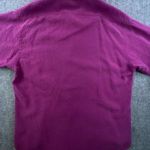 Ted Baker London Mens Long Sleeve Button Up Shirt Size 4 Purple Check Polynosic - Picture 13 of 14